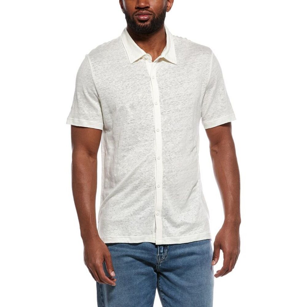Onia Mens  Dylan Linen Shirt, White